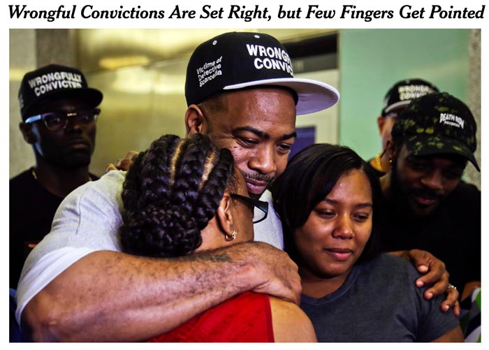 NY Times story about wrongful convictions
